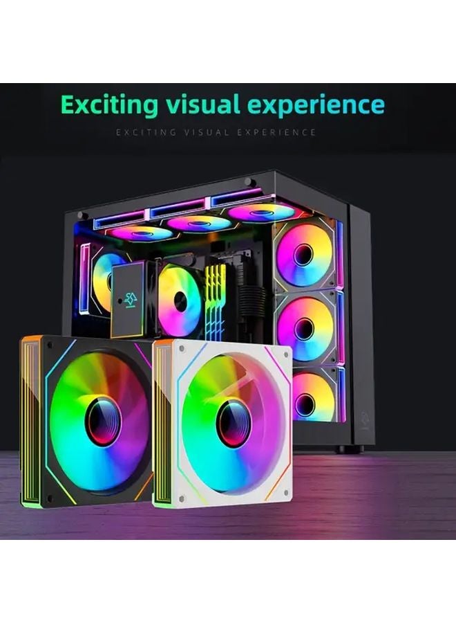 Xuanfengxia Magic Space Prism 7MAX ARGB مروحة تبريد الكمبيوتر 3 حزمة أسود تحكم إيجابي في درجة الحرارة هادئة - Image 1